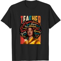 Black Woman Teacher Afro Black History Month T-Shirt for Men — Mens T Shirts