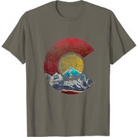 Colorado Shirt with Flag Themed Mountain for Men — Mens T Shirts