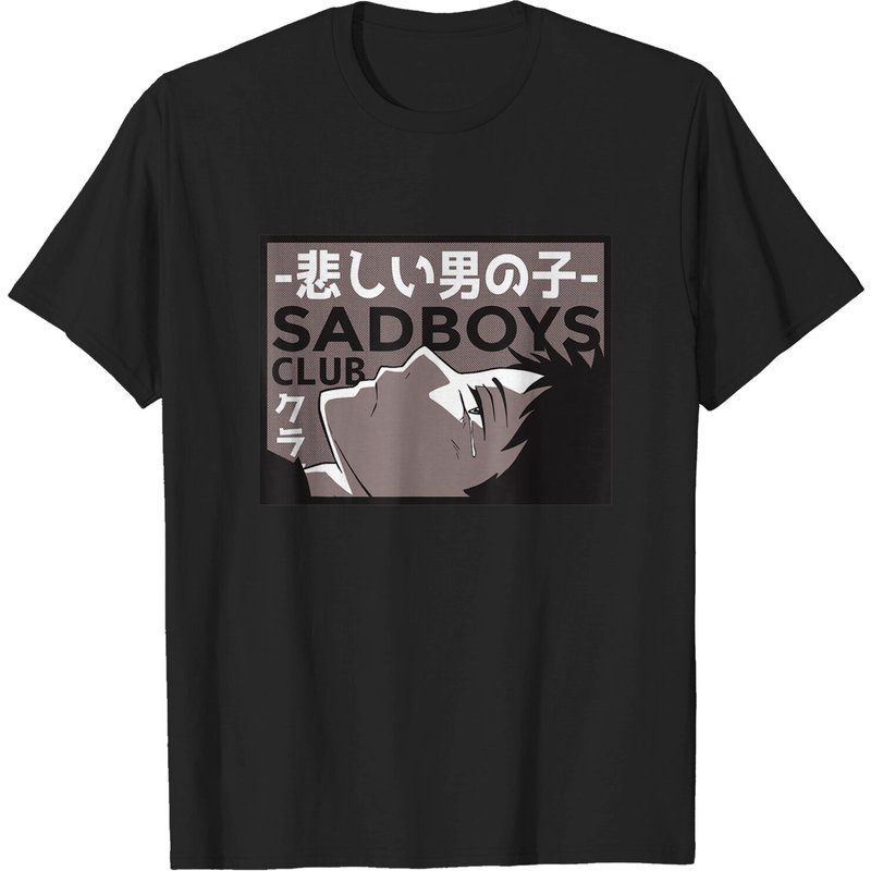 Sad Boy Anime T-Shirt - Sad Boys Club Illustration for Men