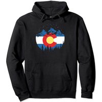 State Flag of Colorado Vintage Night Stars Design Hoodie