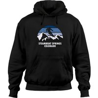 Vintage Steamboat Springs Colorado Mountains Skier Pullover Hoodie