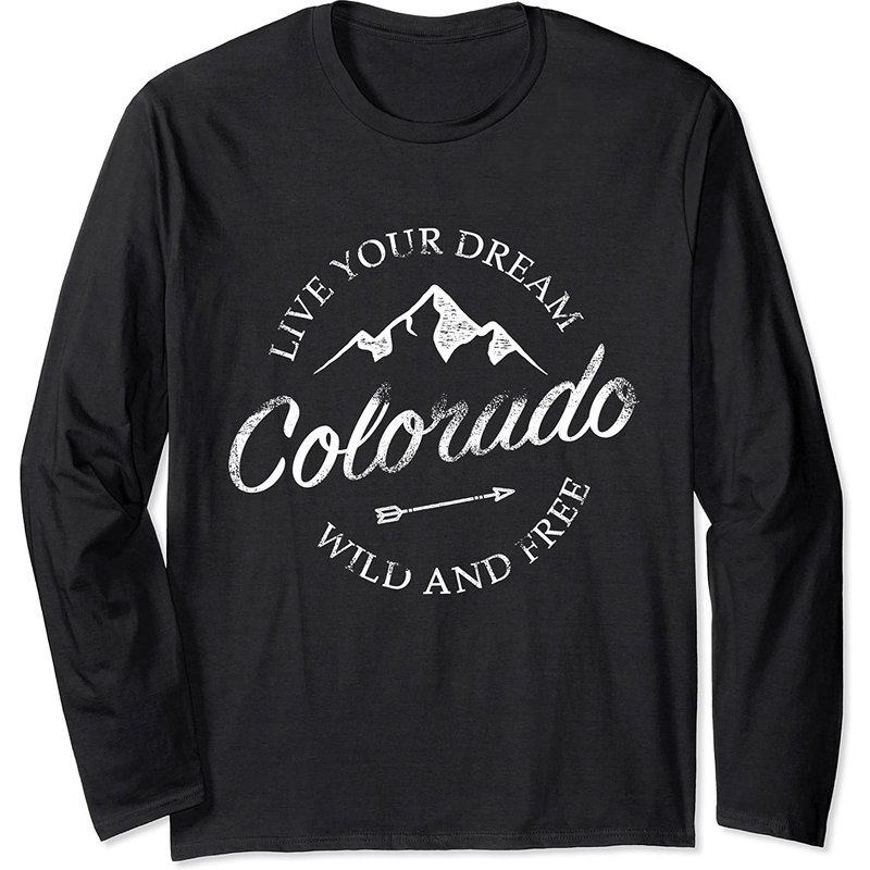 Colorado Long Sleeve Unisex T-Shirt in Black