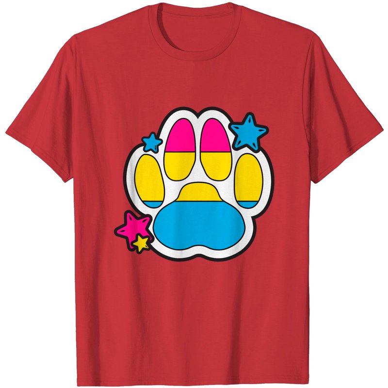 Furry Pride Flag T-Shirt - Pansexual Furry Paw for Men — Mens T Shirts