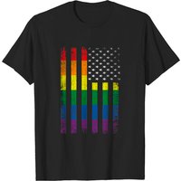 T-shirt Bandera LGBT Gay Pride Drapeau Américain pour Hommes — T-shirts pour hommes
