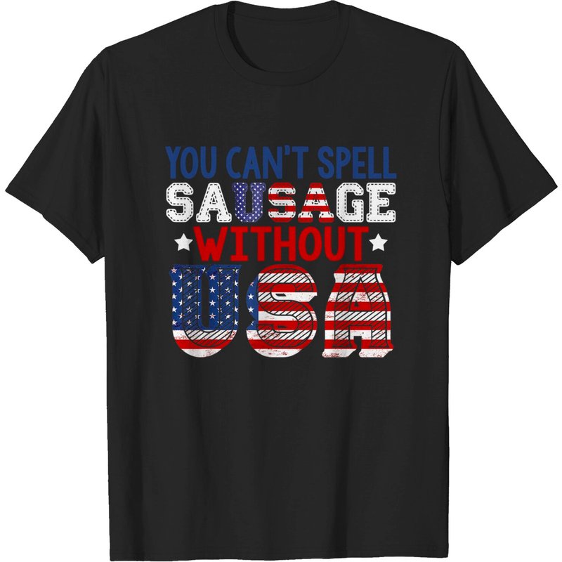 On ne peut pas épeler saucisse sans USA T-shirt du 4 juillet pour hommes — T-shirts pour hommes