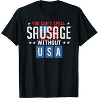 On ne peut pas épeler saucisse sans USA T-shirt du 4 juillet pour hommes — T-shirts pour hommes