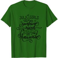 T-shirt July Girls Are Sunshine Mixed With A Little Hurricane — T-shirts pour hommes