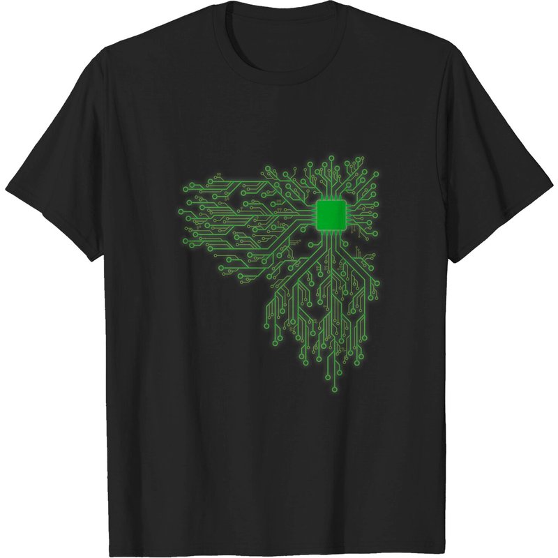 T-shirt drôle Geek informatique avec cœur de puce CPU