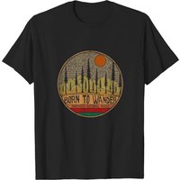 T-shirt Vintage Born To Wander des Parcs Nationaux d'Amérique pour Hommes — T-shirts pour hommes