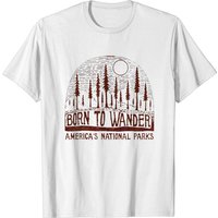 T-shirt Born To Wander des parcs nationaux d'Amérique pour hommes