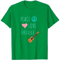 T-shirt Peace Love Ukulele Music Musicien Hawaïen pour Hommes