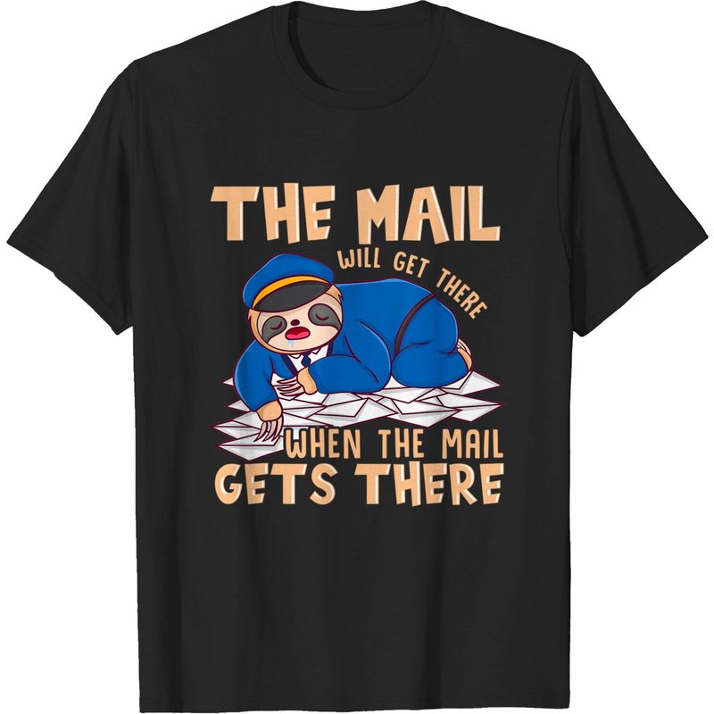 Sloth Mail Funny Postal Worker T-Shirt for Men — Mens T Shirts