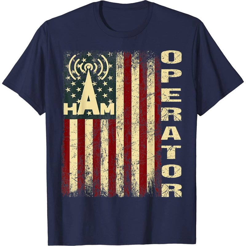 T-shirt Opérateur Radio Amateur USA avec Drapeau Patriote pour Hommes — T-shirts pour hommes