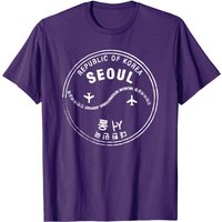 T-Shirt Coréen Seoul Timbre de Passeport de Corée du Sud pour Hommes