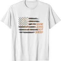 T-shirt Patriote Lion Drapeau Américain Raise Lions Not Sheep pour Hommes