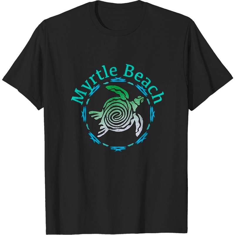 T-shirt Vintage Tortue Tribale Myrtle Beach pour Hommes — T-shirts pour hommes