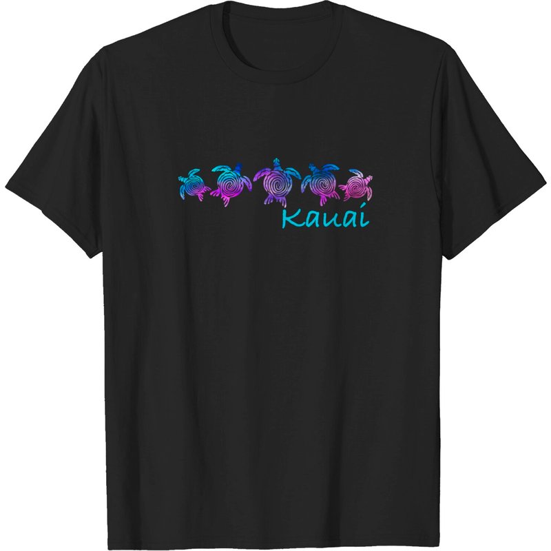 Kauai Hawaii Beach Design Tribal Turtle Men's T-Shirt — Mens T Shirts