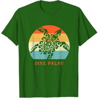 Dive Palau Vintage Tribal Turtle T-Shirt for Men