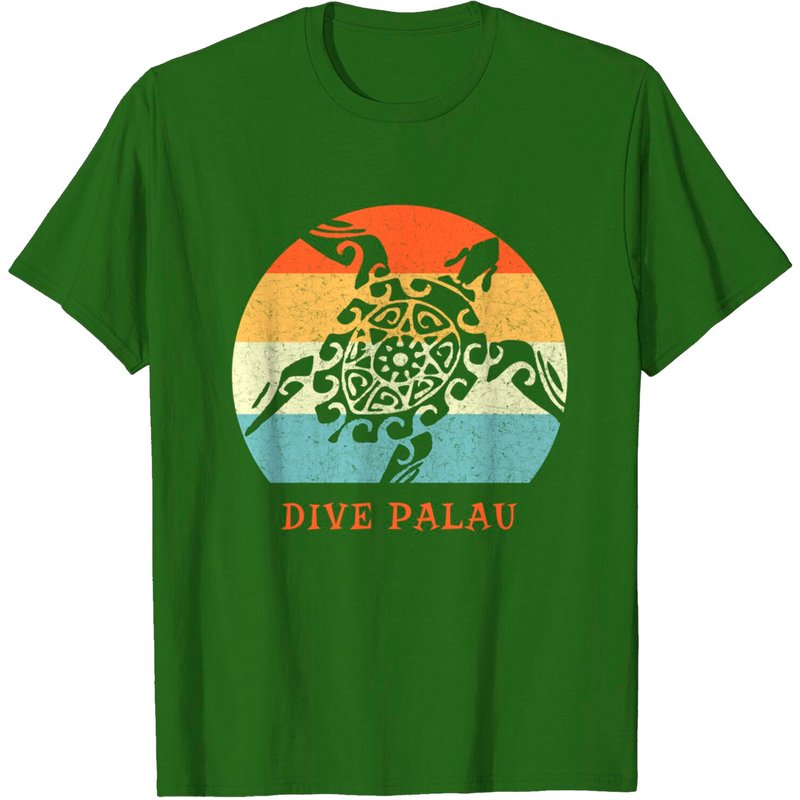 T-shirt Dive Palau Vintage Tortue Tribale pour Hommes — T-shirts pour hommes