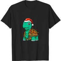T-shirt de Noël Tortue avec Chapeau de Père Noël pour Hommes — T-shirts pour hommes