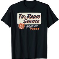 T-shirt Vintage TV et Service de Radio Signe Tubes Électroniques