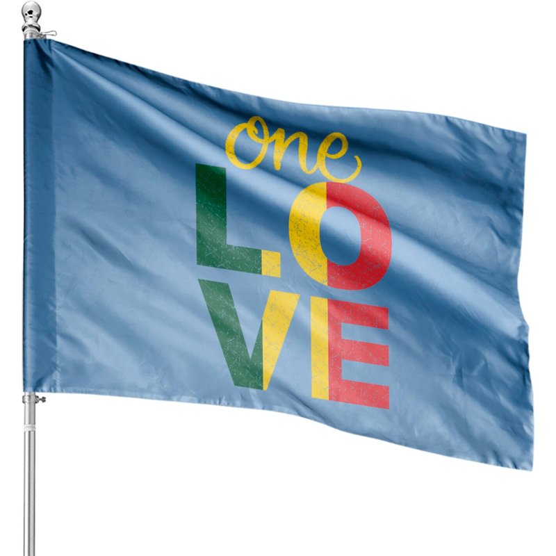 Drapeaux de Maison Rasta Reggae One Love Jamaïcain