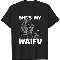 T-shirt humoristique She's My Waifu pour hommes, couple assorti