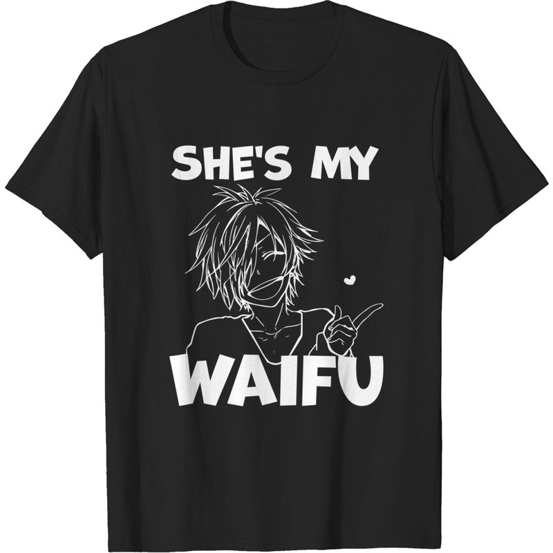 T-shirt humoristique She's My Waifu pour hommes, couple assorti — T-shirts pour hommes