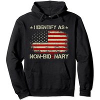 Vintage American Flag Patriots Non-Bidenary Pullover Hoodie