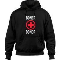 Hoodie Pullover Boner Donor pour Unisexe en Noir — Sweats à capuche pour hommes