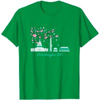 T-shirt pour hommes Washington DC Cerisiers en Fleurs Monuments Mémoriaux