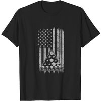 T-shirt Pool Player Drapeau Américain pour Hommes