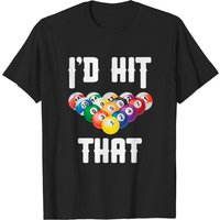 T-shirt pour hommes Billiards I'd Hit That Pool Balls Player