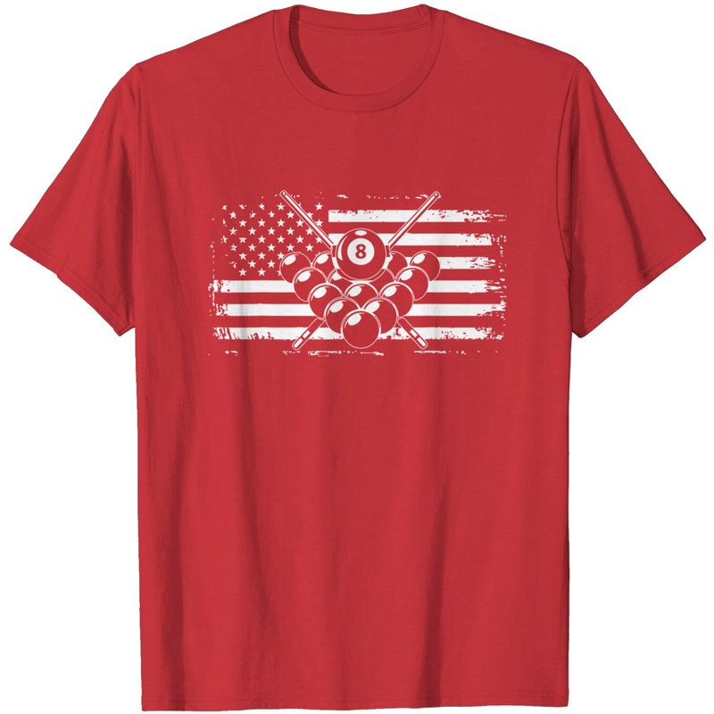T-Shirt Billiards Pool Drapeau Américain pour Hommes — T-shirts pour hommes