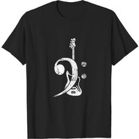 Bass Clef Bass Guitar T-Shirt for Men