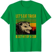 T-shirt Vintage Opossum Let's Eat Trash And Get Hit By A Car — T-shirts pour hommes