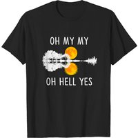 T-shirt Oh My My Oh Hell Yes Moon Guitar Lake Shadow — T-shirts pour hommes