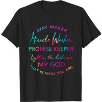 T-shirt citation chrétienne Waymaker Miracle Worker Promise Keeper