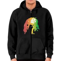 Bob Marley Art Zip Hoodie for Unisex in Black — Mens Hoodies