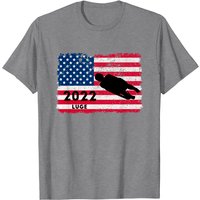 T-shirt Luge USA Drapeau Américain 2022 Athlète et Luge pour Hommes
