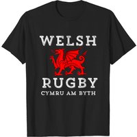 Cymru Am Byth T-shirt de rugby gallois Dragon pour hommes — T-shirts pour hommes