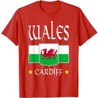 T-shirt Cardiff Pays de Galles avec drapeau gallois et Y Ddraig Goch — T-shirts pour hommes