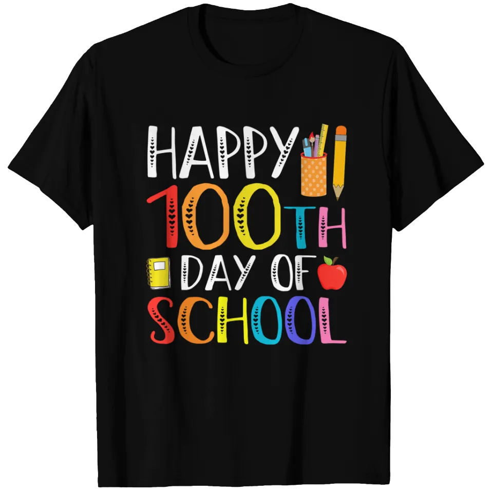 T-shirt pour hommes 100 Days Of School Teacher And Student Noir — T-shirts pour hommes