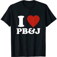 T-shirt 'I Love Peanut Butter and Jelly' avec cœur rouge PB&J pour hommes — T-shirts pour hommes