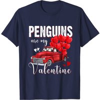 T-shirt pour hommes avec pingouins de camion vintage pour la Saint-Valentin — T-shirts pour hommes