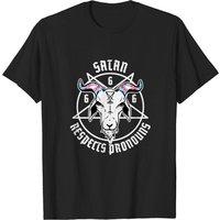 T-shirt Satan Respecte les Pronoms Drapeau Transgenre Pentagramme — T-shirts pour hommes