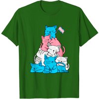 Transgender Pride Cat LGBT Flag T-Shirt for Men