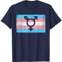 Transgender Pride Flag with Trans Symbol T-shirt for Men — Mens T Shirts