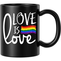 Love Is Love LGBT Black Ceramic Coffee Mug — Mugs & Tumblers