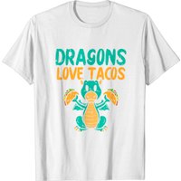 T-shirt Kawaii Dragon pour hommes - Dragons aiment les tacos — T-shirts pour hommes